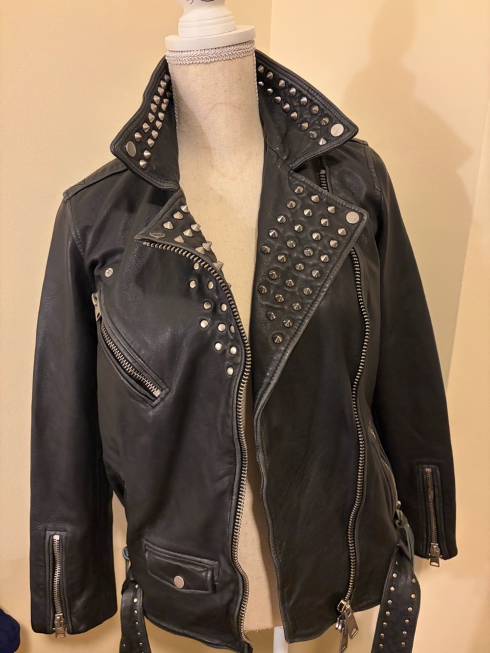 ALL SAINTS STUDDED LEATHER JACKET